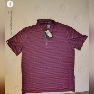🔥BNWT🔥Ralph Lauren Men's Polo Shirt - Maroon and Navy Stripes